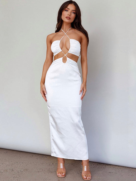 HUNNY MIDI DRESS -WHITE
