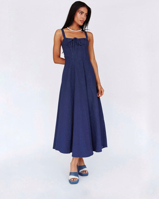 CHRISSY MAXI DRESS -INDIGO