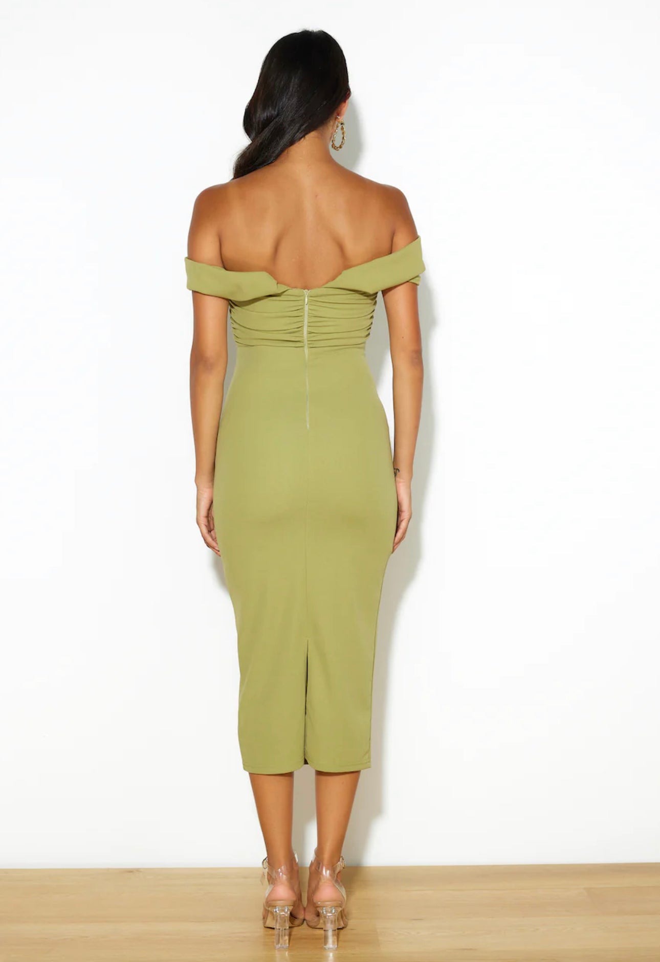 ZIYA MIDI DRESS -OLIVE