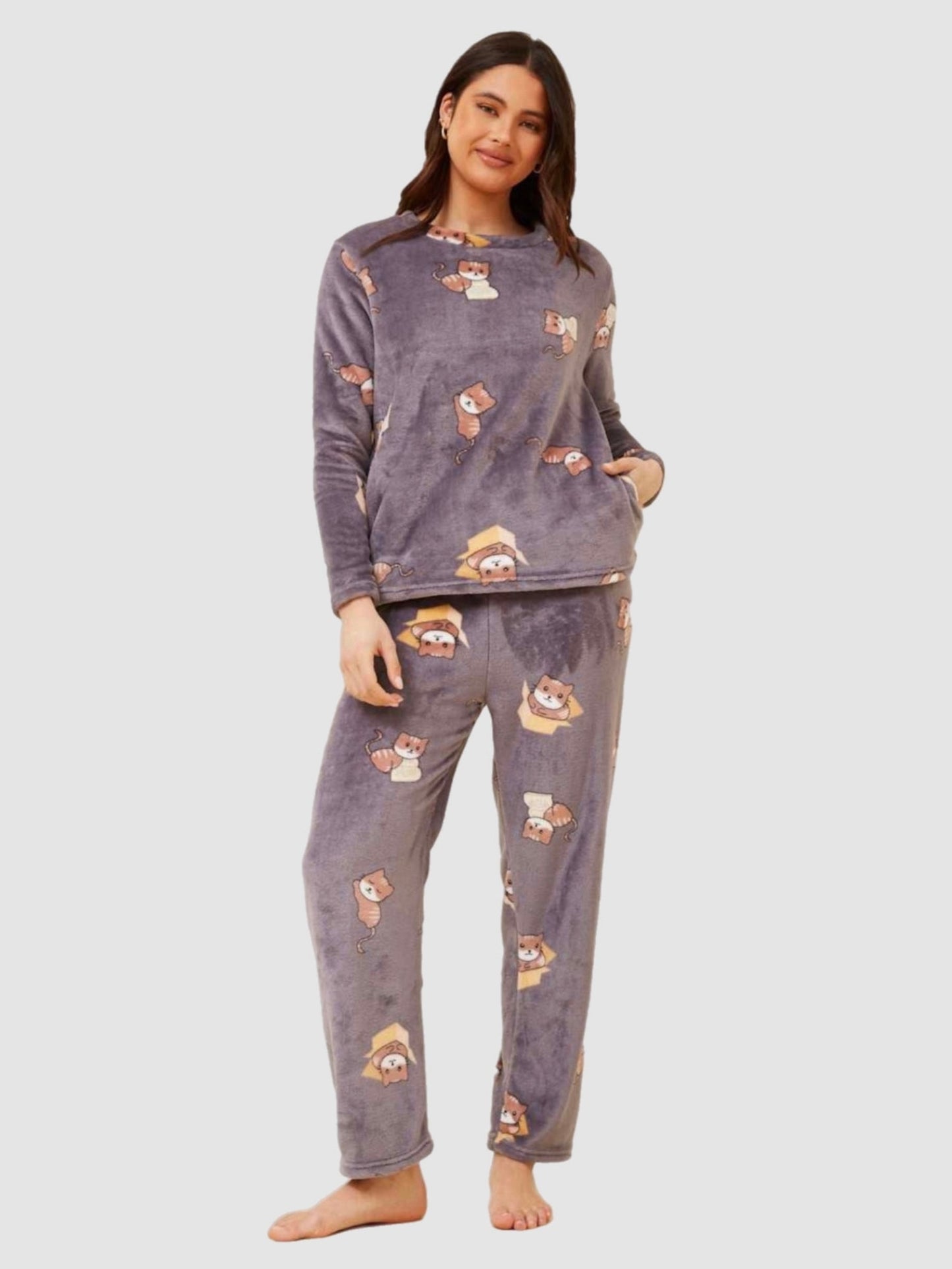 KITTY PYJAMA SET -GREY