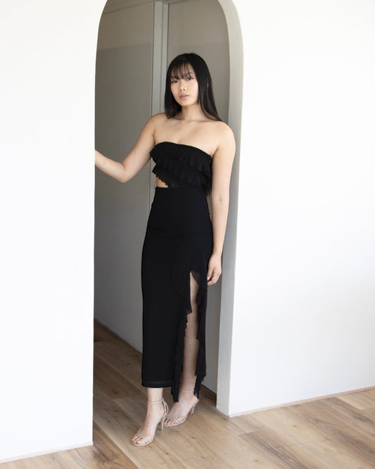 ZESTY MIDI DRESS -BLACK