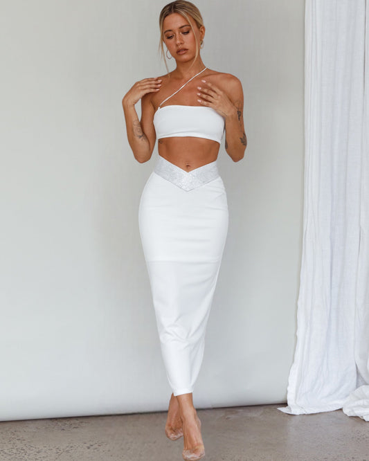 LIANA MIDI DRESS -WHITE