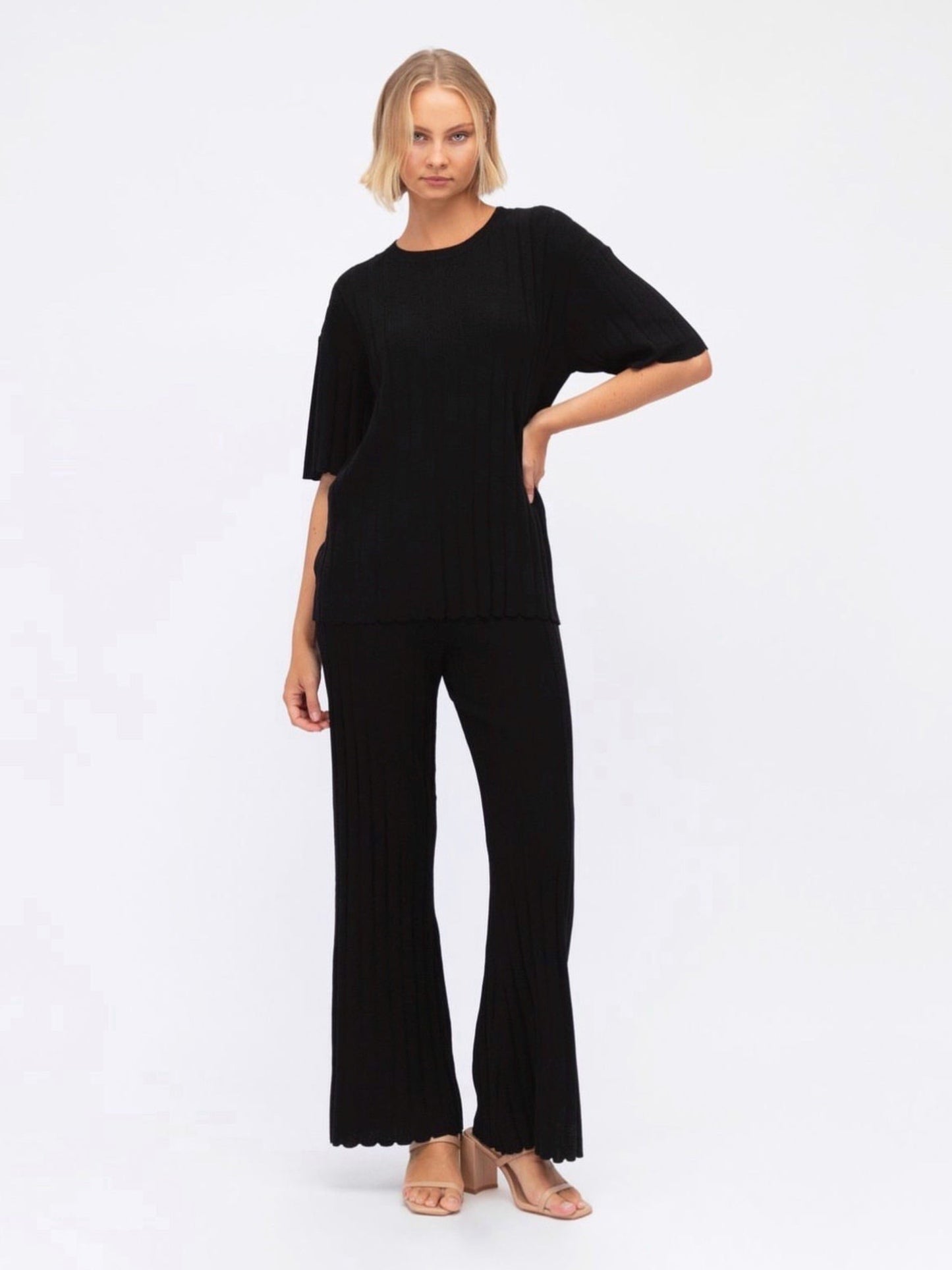 BROOKE KNIT SET -BLACK
