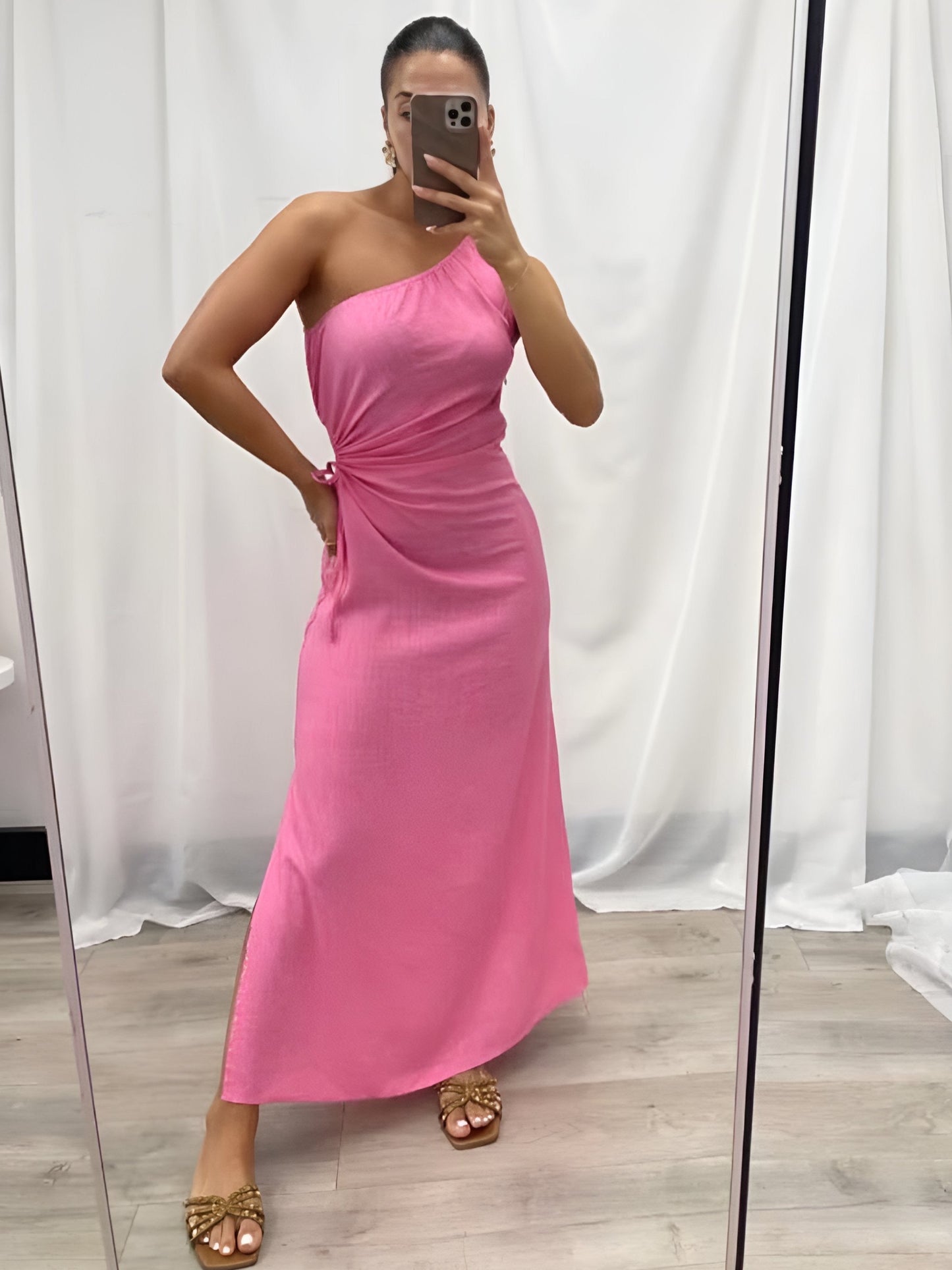 ANGELIKI MIDI DRESS -PINK