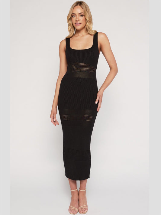 CHOLET MIDI DRESS -BLACK