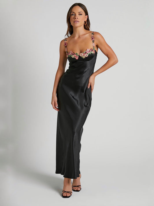 AMICIA MIDI DRESS -BLACK