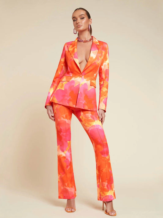TIGERLILY BLAZER & PANT SET -ORANGE FLORAL