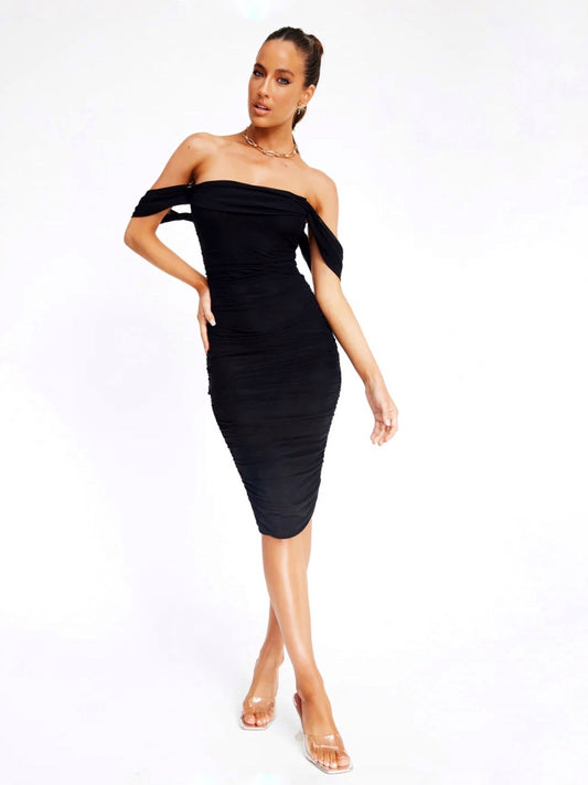 MATIL MIDI DRESS -BLACK