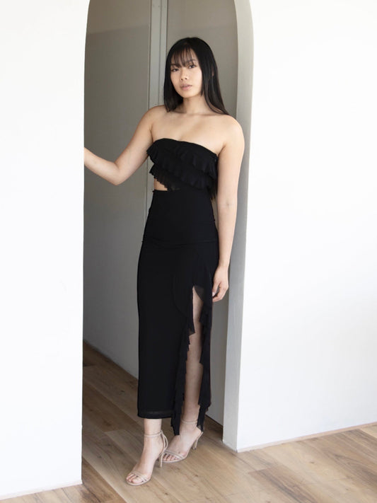 ZESTY MIDI DRESS -BLACK