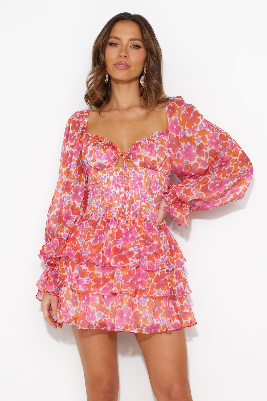 ANGINA MINI DRESS -PINK FLORAL