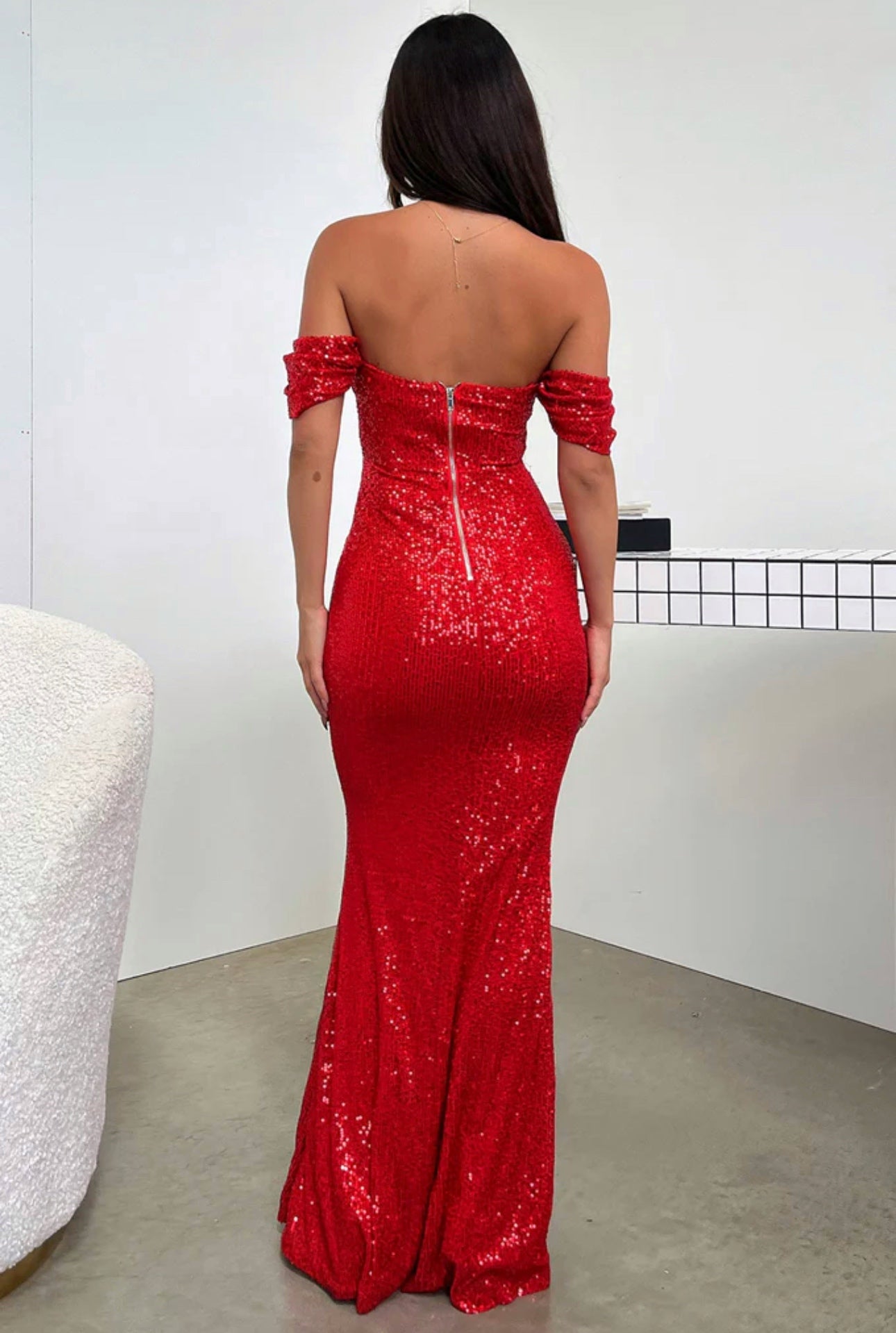 BEAU MAXI DRESS -RED SEQUIN