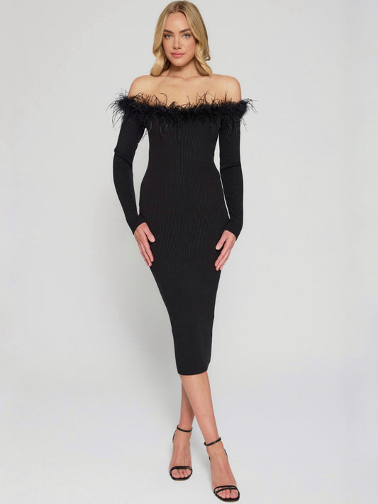 VERA MIDI DRESS -BLACK