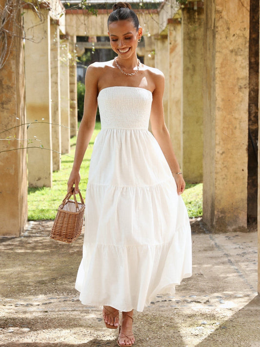 SUZI MIDI DRESS -WHITE