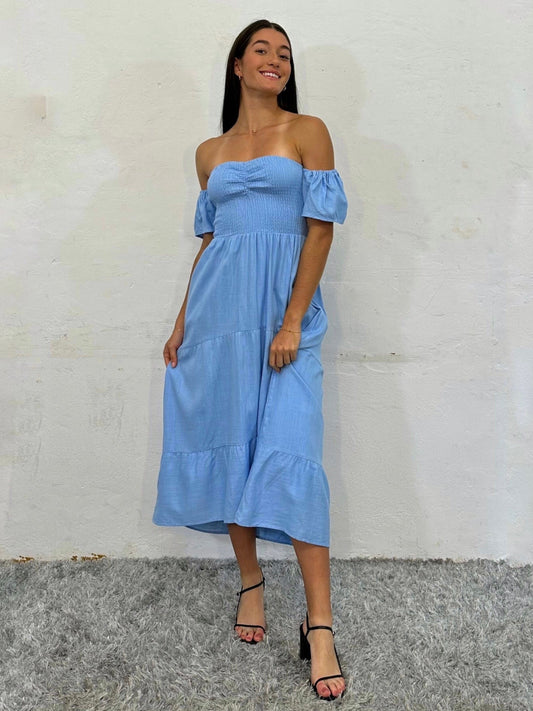 KOKI MIDI DRESS -BLUE