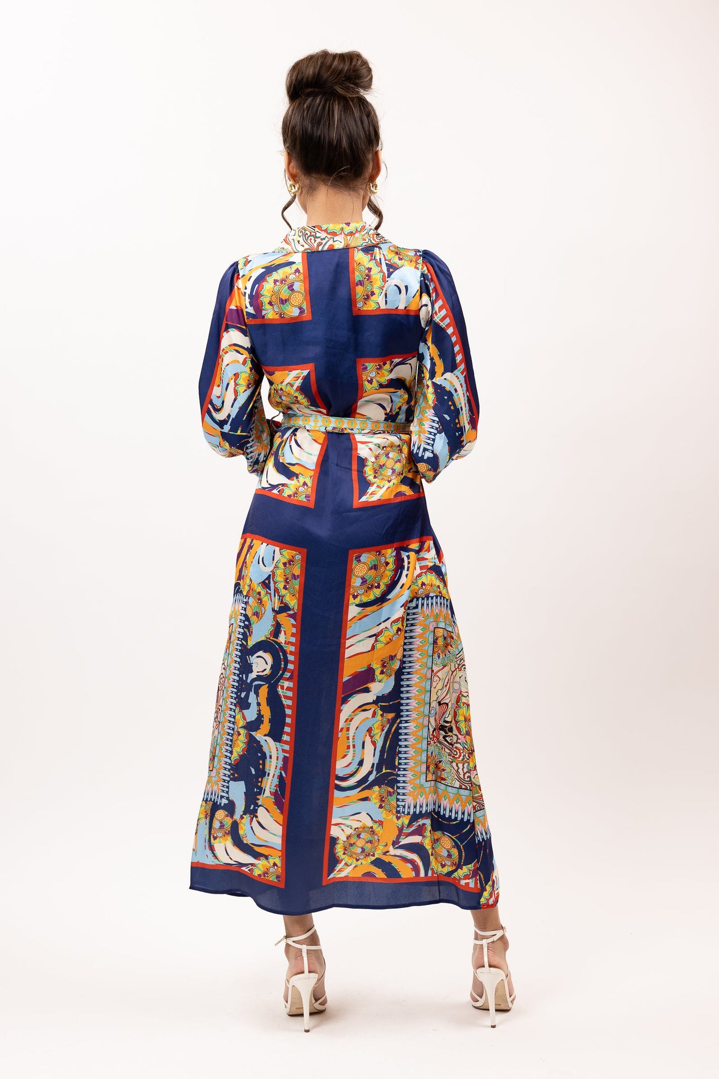 PADMA LONG SLEEVE MAXI DRESS -NAVY
