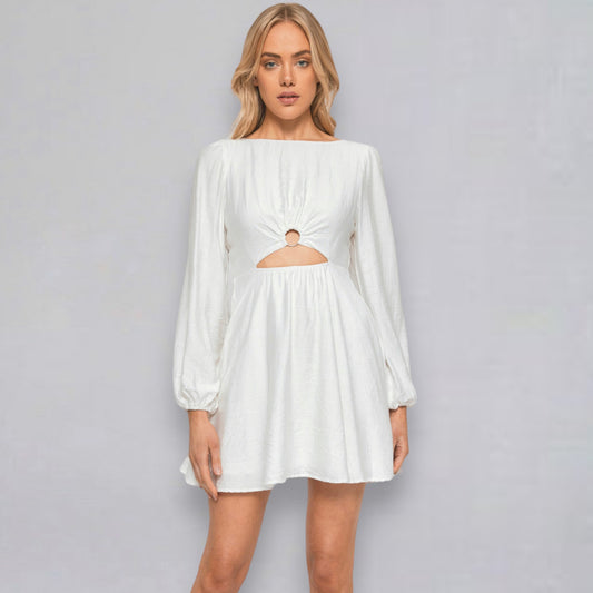 TAYLOR MINI DRESS -WHITE