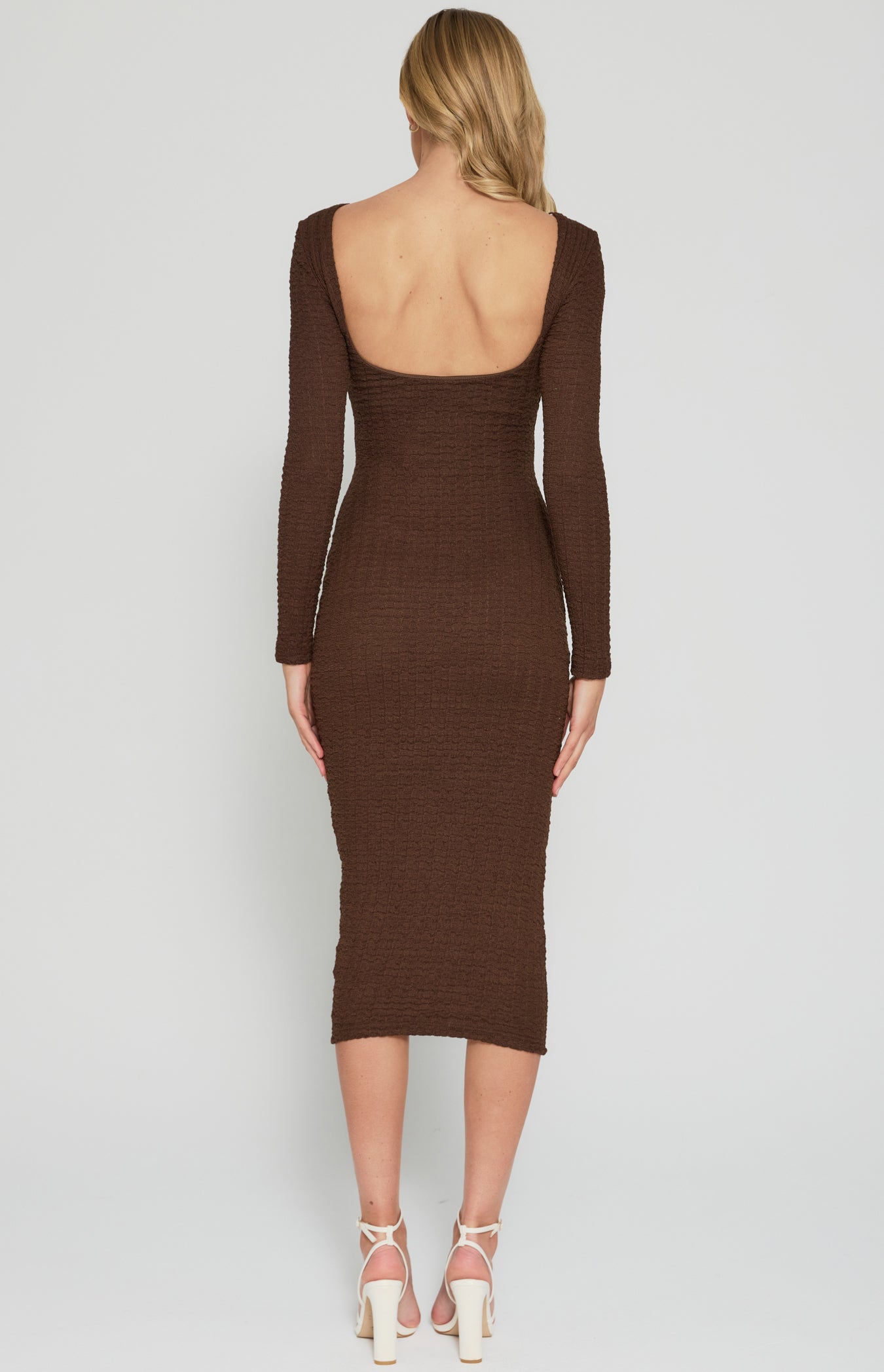 AUDREY MIDI DRESS -CHOCOLATE