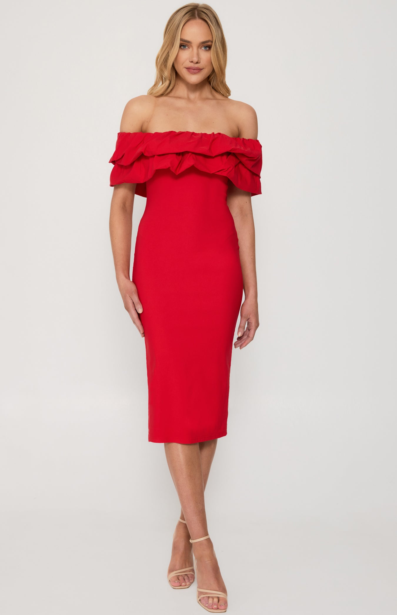 BETTY MIDI DRESS -RED