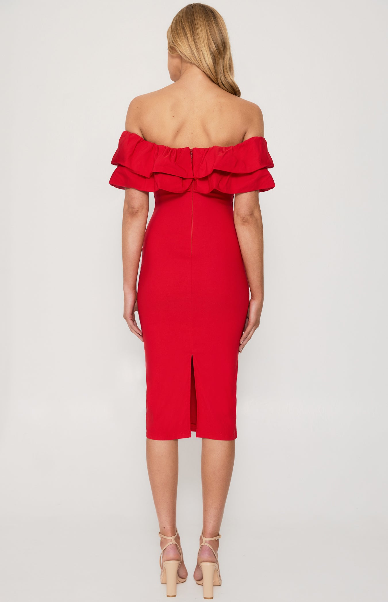 BETTY MIDI DRESS -RED