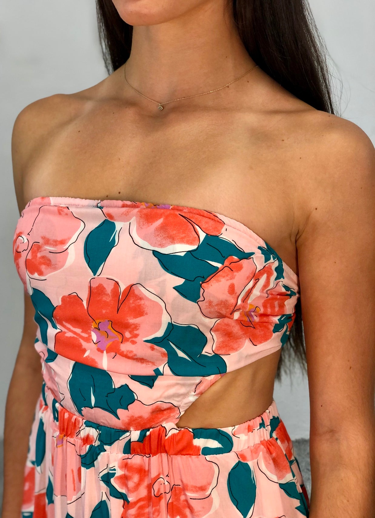 EVON MIDI DRESS -PINK FLORAL