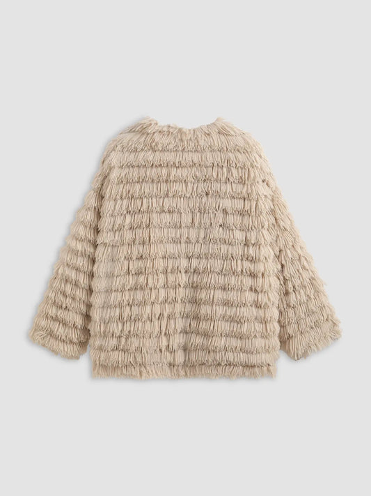 AROMA SHAGGY JACKET -BEIGE
