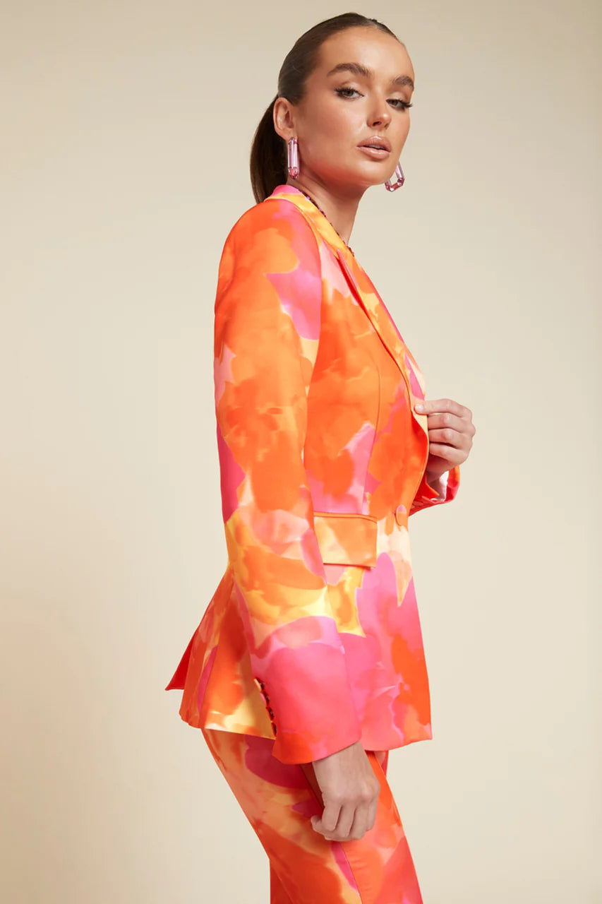 MOSSI BLAZER & PANT SET -ORANGE FLORAL