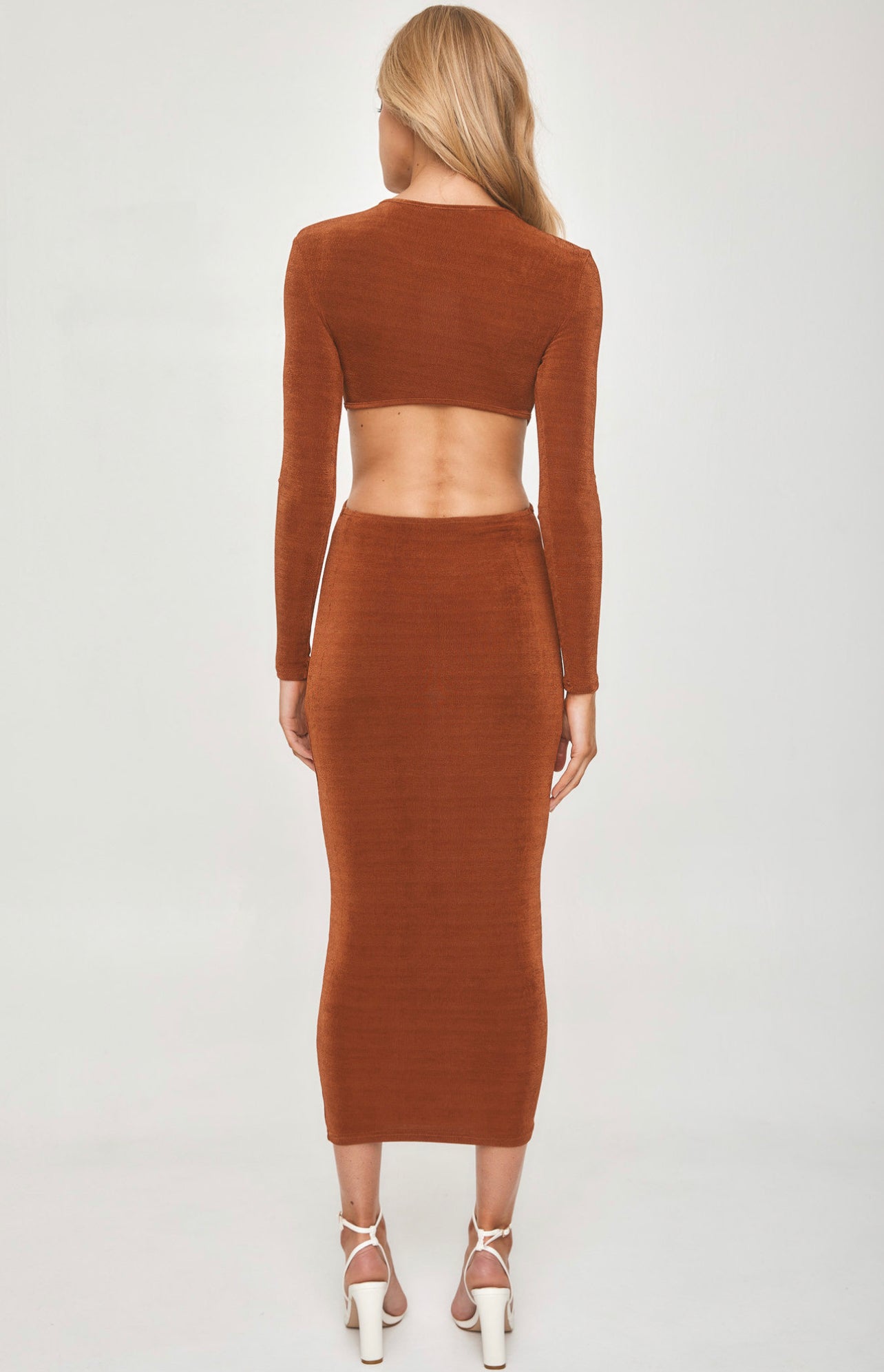 BADDIE MAXI DRESS -BROWN