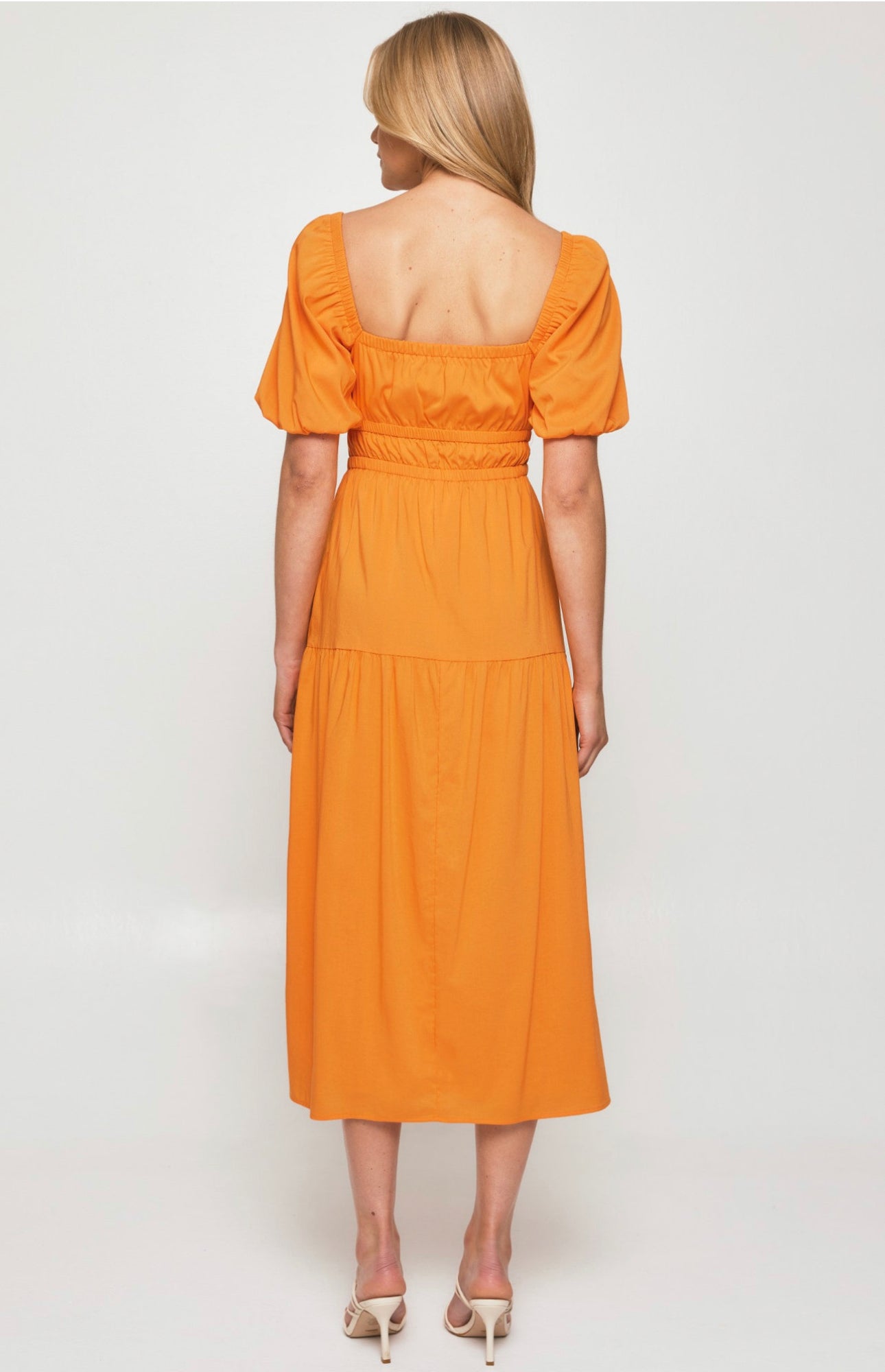 MIMI MIDI DRESS -ORANGE