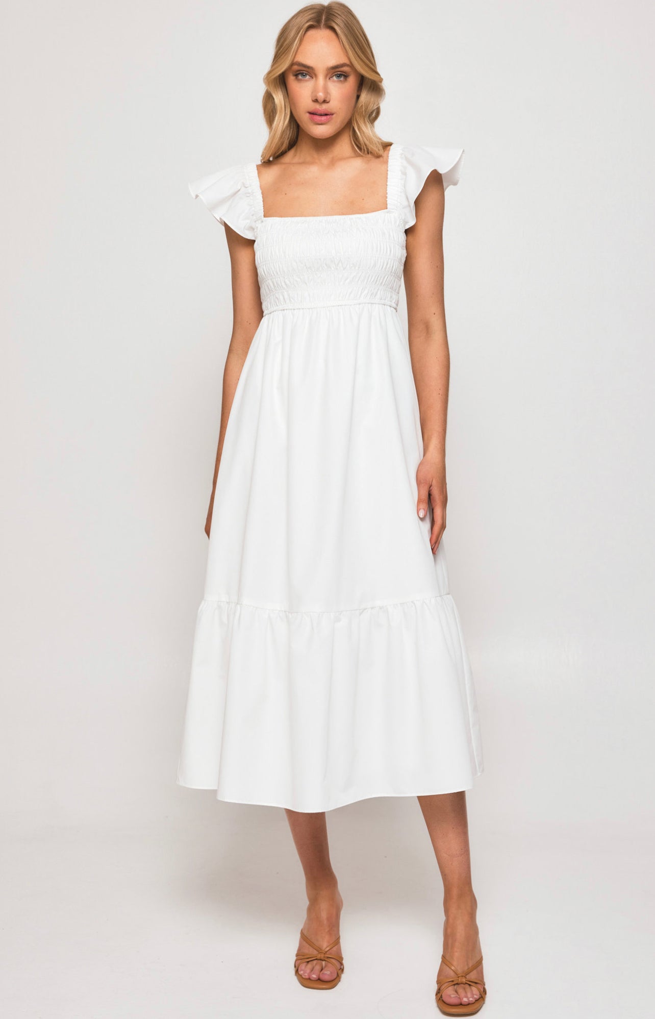 CALL ME BABY MAXI DRESS -WHITE