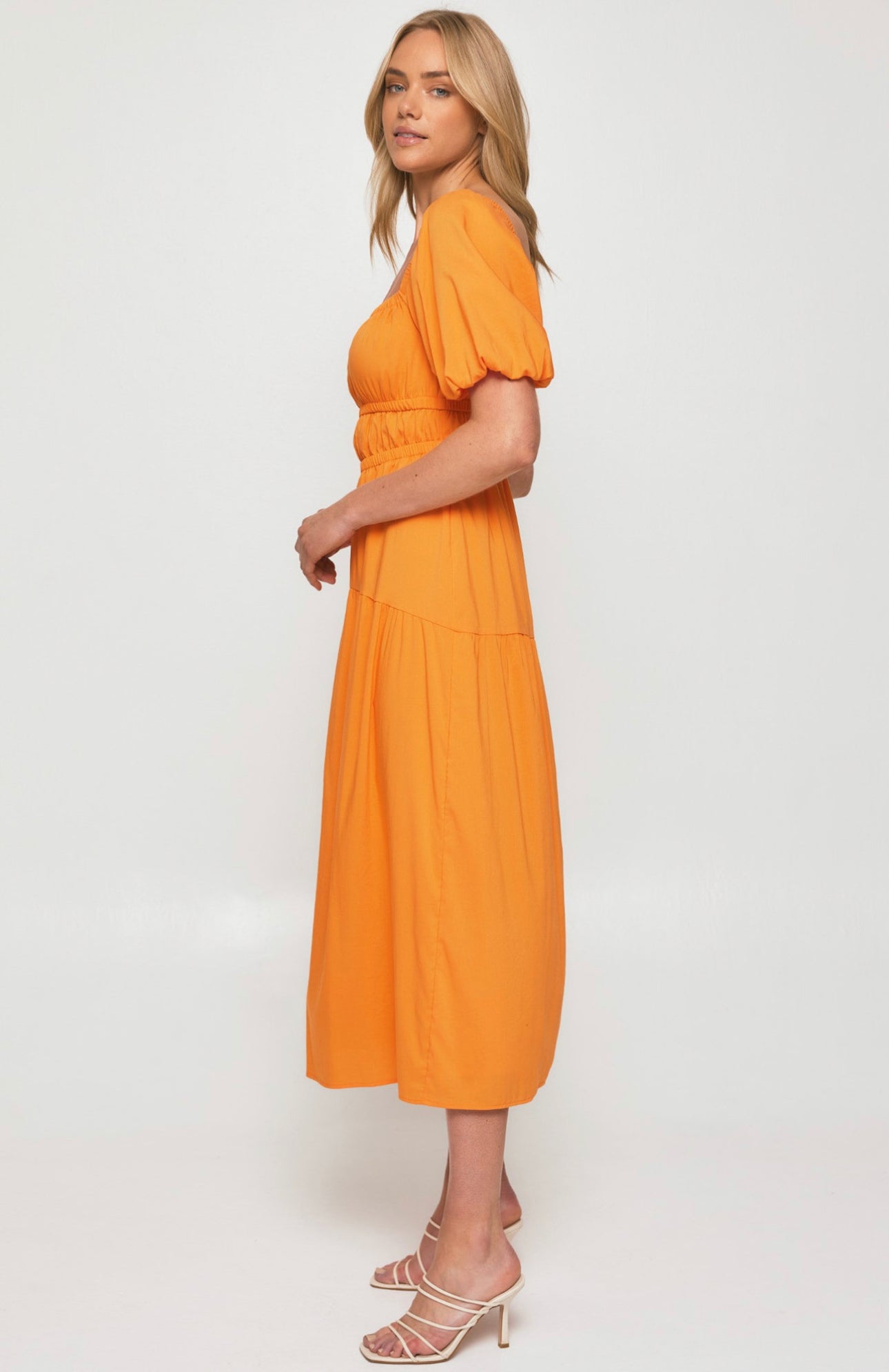 MIMI MIDI DRESS -ORANGE