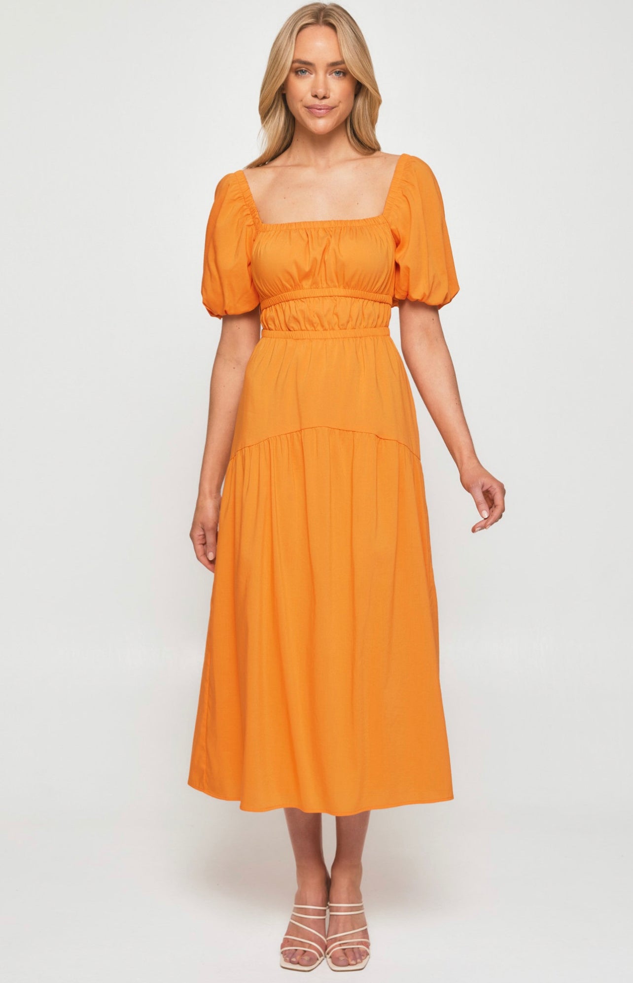 MIMI MIDI DRESS -ORANGE