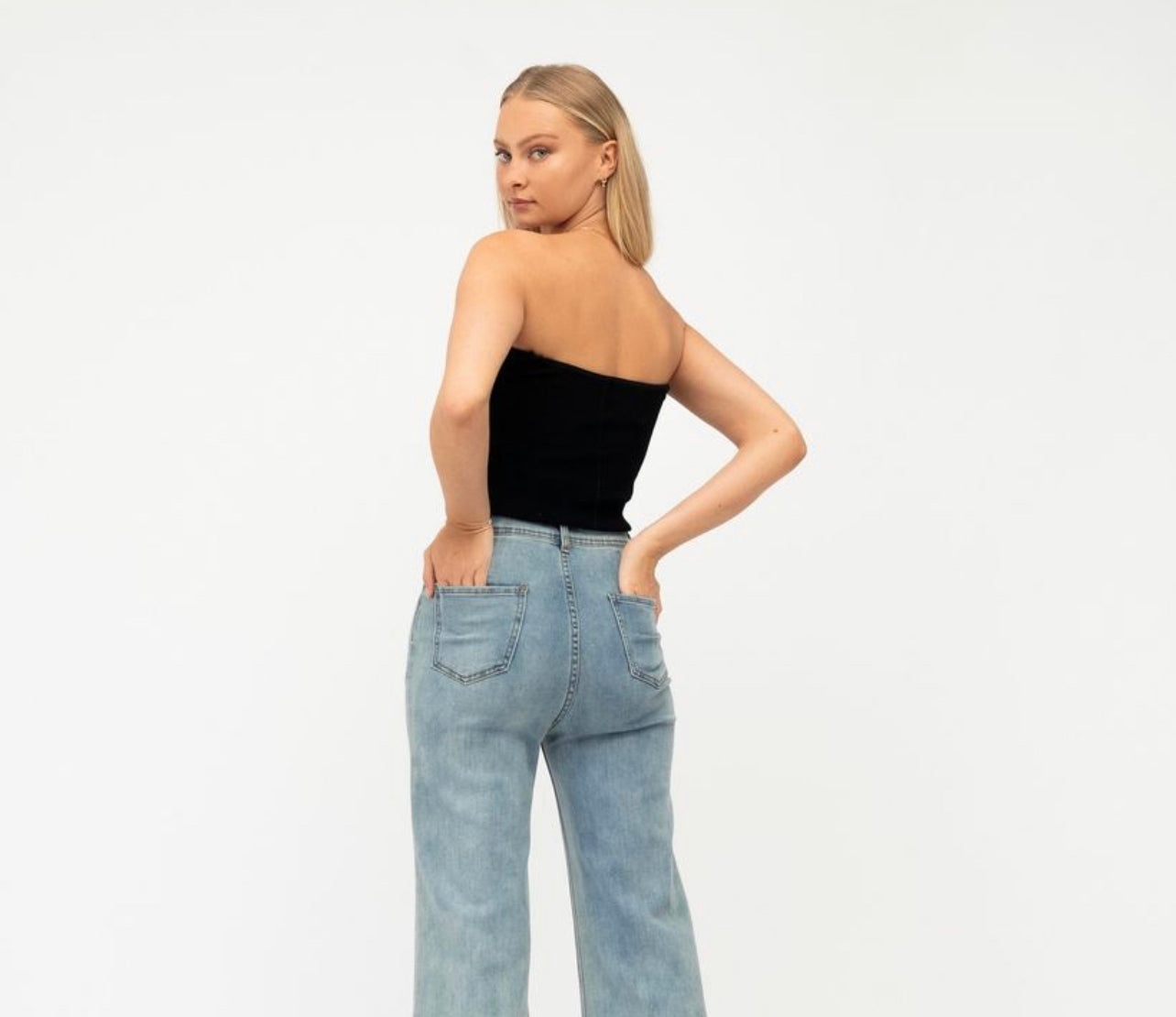 MYA strapless knot twist top (black)